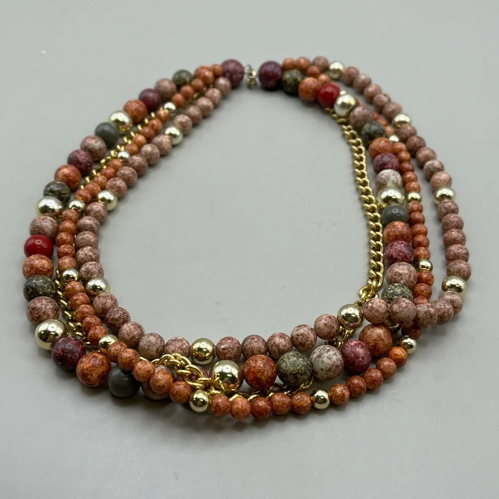 Elegant Multi-Strand Beaded Necklace